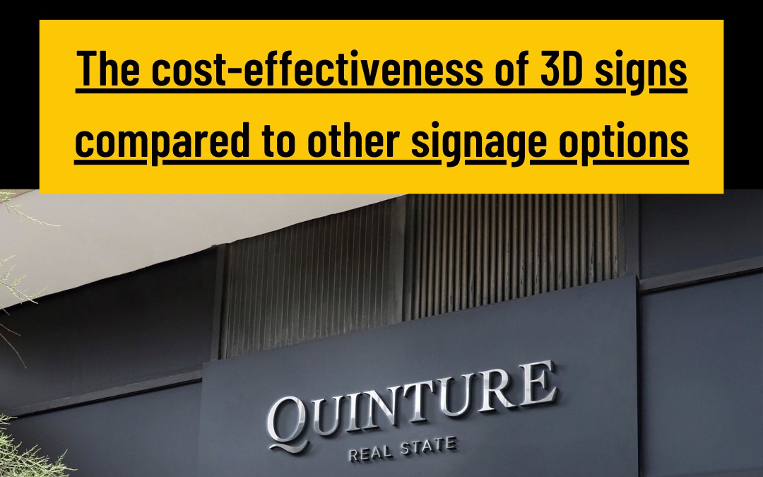 The cost-effectiveness of 3D signs compared to other signage options